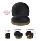 Black with Gold Rim Organic Round Disposable Plastic Dinner Plates - 10.25" (120 Plates)